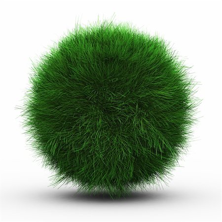 3d render of green grass ball on white background. Foto de stock - Royalty-Free Super Valor e Assinatura, Número: 400-04765342