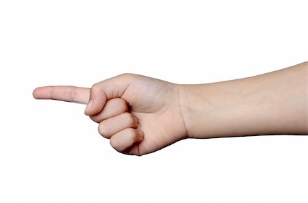 close up of hand gesturing, on white background with clipping path Stock Photo - Budget Royalty-Free & Subscription, Code: 400-04765517