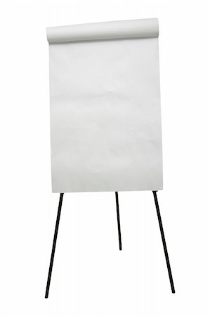 close up of an empty flip chart on white background with clipping path Stock Photo - Budget Royalty-Free & Subscription, Code: 400-04765540