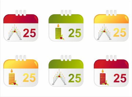 simsearch:400-05725983,k - set of 6 christmas calendar icons Stock Photo - Budget Royalty-Free & Subscription, Code: 400-04765763