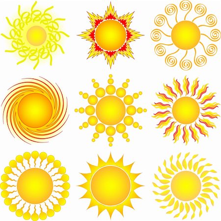 simsearch:400-04154451,k - bright symbolic vector sun collection Stock Photo - Budget Royalty-Free & Subscription, Code: 400-04765786