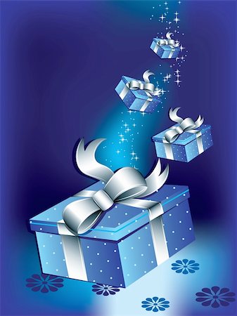 simsearch:400-04234530,k - Flying christmas gift boxes with with blue magical  background Stock Photo - Budget Royalty-Free & Subscription, Code: 400-04765807