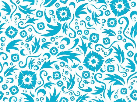 simsearch:400-04679760,k - Vector seamless flower pattern of dark blue colour on a white background Photographie de stock - Aubaine LD & Abonnement, Code: 400-04765926