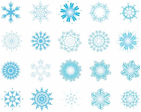 simsearch:400-07213325,k - Collection of vector snowflakes in different shape Fotografie stock - Microstock e Abbonamento, Codice: 400-04766039