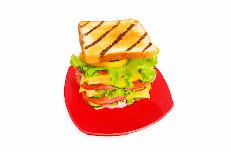 simsearch:400-07319721,k - Giant sandwich isolated on the white background Stockbilder - Microstock & Abonnement, Bildnummer: 400-04766077