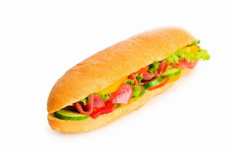 simsearch:400-07319721,k - Long sandwich isolated on the white background Stockbilder - Microstock & Abonnement, Bildnummer: 400-04766100