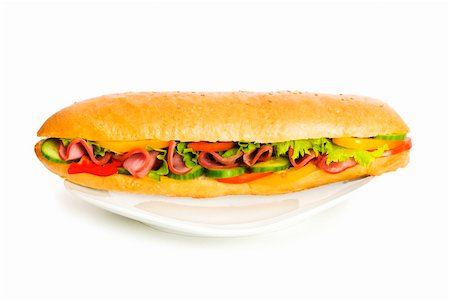 simsearch:400-07319721,k - Long sandwich isolated on the white background Stockbilder - Microstock & Abonnement, Bildnummer: 400-04766102