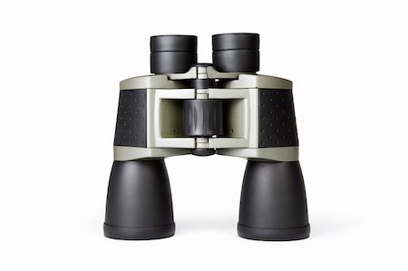 Black binoculars isolated on a white background Stock Photo - Budget Royalty-Free & Subscription, Code: 400-04766324