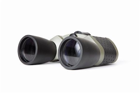 Black binoculars isolated on a white background Stock Photo - Budget Royalty-Free & Subscription, Code: 400-04766323