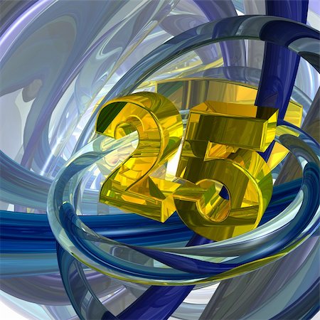 golden number twenty five in techno space - 3d illustration Stock Photo - Budget Royalty-Free & Subscription, Code: 400-04766408