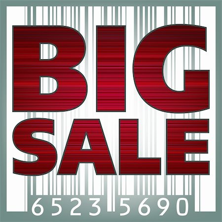 Big sale barcode illustration. EPS 8 vector file included Stock Photo - Budget Royalty-Free & Subscription, Code: 400-04766512