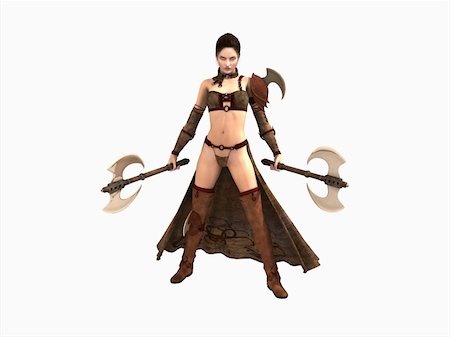 simsearch:400-04296682,k - 3d illustration of a barbarian woman isolated on white Foto de stock - Royalty-Free Super Valor e Assinatura, Número: 400-04766555