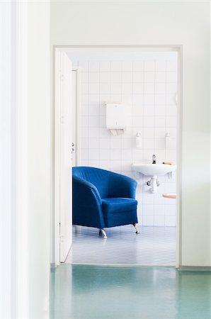 Shot of rest room in hospital, blue armchair Stock Photo - Budget Royalty-Free & Subscription, Code: 400-04766589