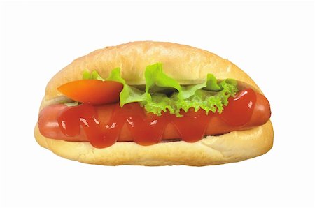 simsearch:400-04418146,k - hot dog with yellow mustard isolated on white background Fotografie stock - Microstock e Abbonamento, Codice: 400-04766683