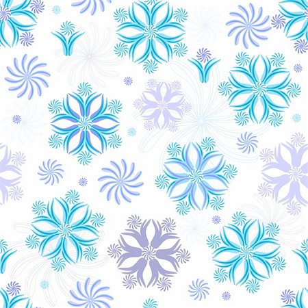 simsearch:400-04709734,k - Seamless white christmas wallpaper with blue and violet snowflakes (vector) Stock Photo - Budget Royalty-Free & Subscription, Code: 400-04766953