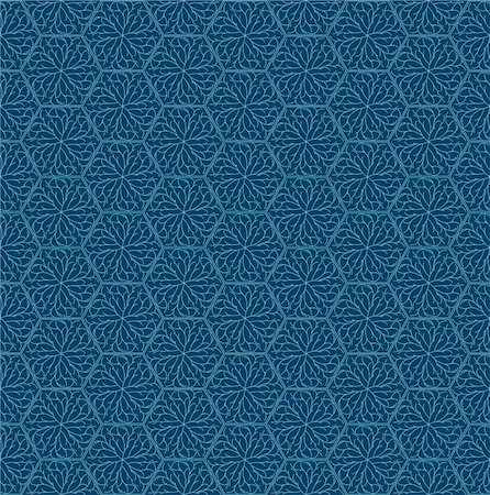 Pale blue damask seamless vector wallpaper pattern. Vector. ESP 8 Stock Photo - Budget Royalty-Free & Subscription, Code: 400-04767027