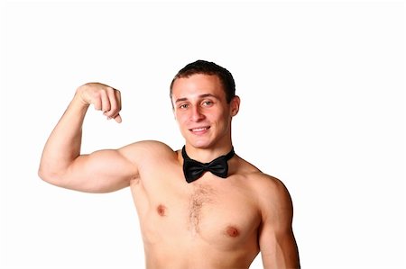 simsearch:400-05880401,k - handsome guy is flexing muscles on white Stock Photo - Budget Royalty-Free & Subscription, Code: 400-04767110