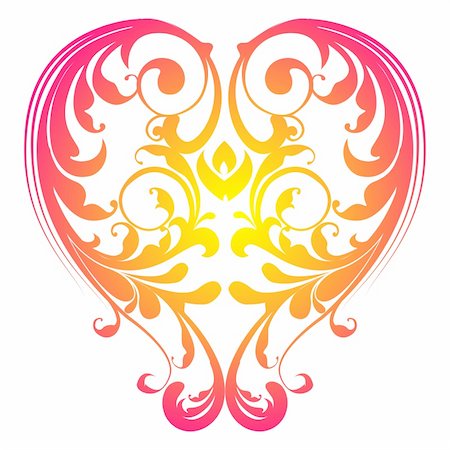 simsearch:400-03986920,k - illustration of floral heart on white background Stock Photo - Budget Royalty-Free & Subscription, Code: 400-04767217