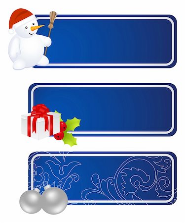 simsearch:400-05177023,k - Three blue labels with Christmas decoration. Isolated on a white. Vector illustration. Stock Photo - Budget Royalty-Free & Subscription, Code: 400-04767264