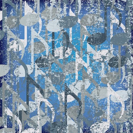 abstract cracked background blue musical note Photographie de stock - Aubaine LD & Abonnement, Code: 400-04767320