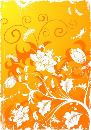 simsearch:400-04869919,k - Grunge floral frame with butterfly, element for design, vector illustration Foto de stock - Super Valor sin royalties y Suscripción, Código: 400-04767344