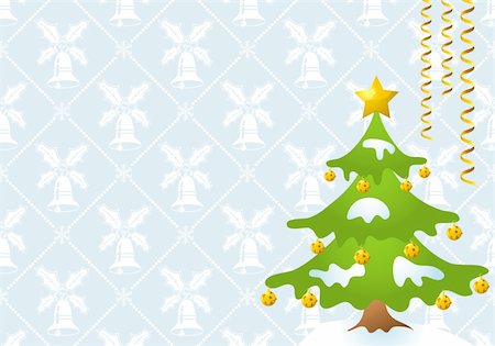 simsearch:400-05374108,k - Christmas background with tree and decoration element, vector illustration Stock Photo - Budget Royalty-Free & Subscription, Code: 400-04767352