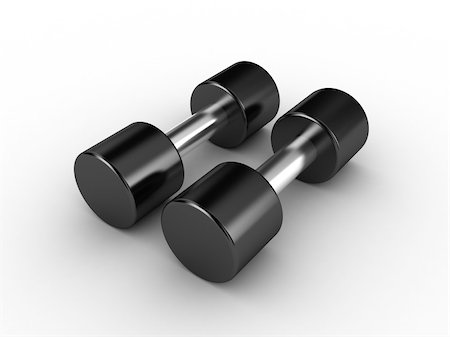 Illustration of pair dumbbells on a white background Stock Photo - Budget Royalty-Free & Subscription, Code: 400-04767672