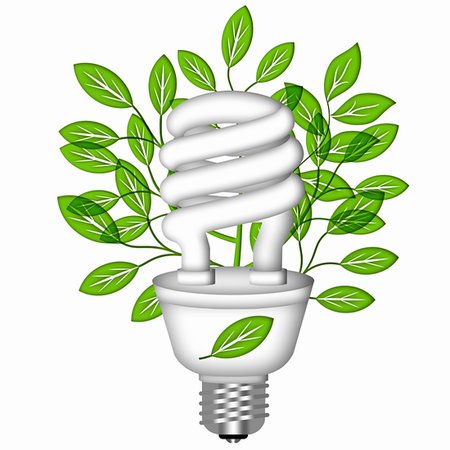 drawing on save electricity - Energy Saving Eco Lightbulb with Green Leaves on White Background Photographie de stock - Aubaine LD & Abonnement, Code: 400-04767729