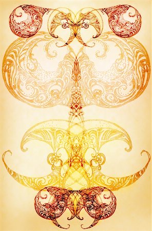 simsearch:400-08555680,k - An original background is the drawn elements of decorative pattern on a background a yellow paper Stock Photo - Budget Royalty-Free & Subscription, Code: 400-04767720