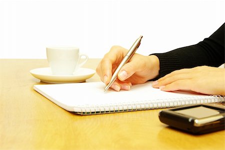 simsearch:400-05137517,k - businesswoman writes a pen on an empty paper Foto de stock - Super Valor sin royalties y Suscripción, Código: 400-04768016