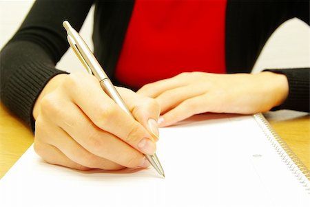 simsearch:400-04782141,k - businesswoman writes a pen on an empty paper Stock Photo - Budget Royalty-Free & Subscription, Code: 400-04768017
