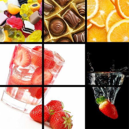 food and drink collage or collection showing healthy lifestyle Stock Photo - Budget Royalty-Free & Subscription, Code: 400-04768448
