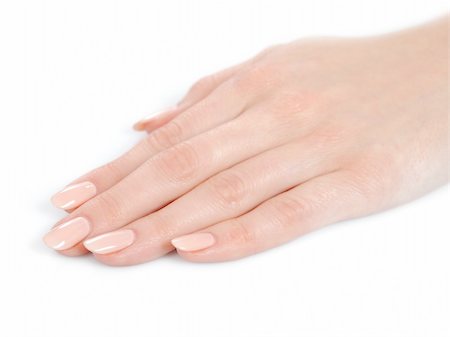 simsearch:400-06061806,k - Beautiful hands with perfect nail french manicure. isolated on white background Stock Photo - Budget Royalty-Free & Subscription, Code: 400-04768757