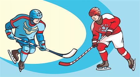 skating ice background - Two hockey players, icy background, vector illustration Stock Photo - Budget Royalty-Free & Subscription, Code: 400-04768936