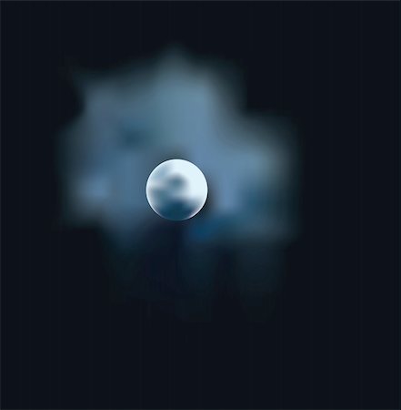 dark moon with clouds - Moon in the night sky, vector illustration using mesh gradient, with dark background Stock Photo - Budget Royalty-Free & Subscription, Code: 400-04768943