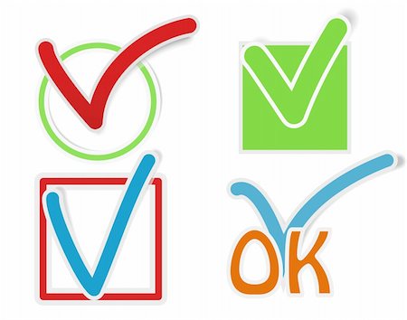 simsearch:400-07835449,k - Vector illustration of check mark stickers . Photographie de stock - Aubaine LD & Abonnement, Code: 400-04769009