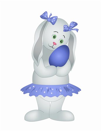 simsearch:400-04787541,k - Rabbit girl holds in paws an Easter egg, a celebratory picture Stockbilder - Microstock & Abonnement, Bildnummer: 400-04769190