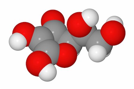 fedorch (artist) - Space-filling model of ascorbic acid molecule isolated on white background Stockbilder - Microstock & Abonnement, Bildnummer: 400-04769313