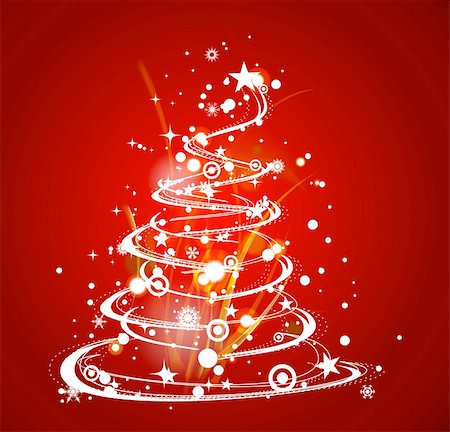 deco tree vector - Background for new year and for Christmas, vector illustration Stock Photo - Budget Royalty-Free & Subscription, Code: 400-04769357