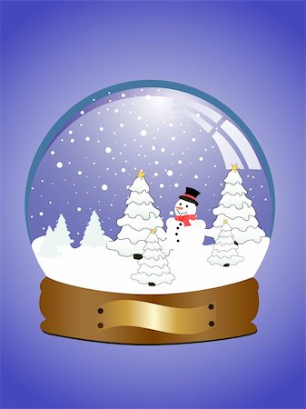 vector eps 10 illustration of christmas elements in a snow dome Foto de stock - Super Valor sin royalties y Suscripción, Código: 400-04769641