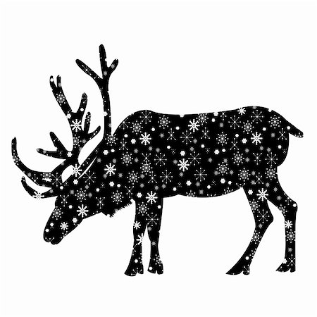 reindeer clip art - Reindeer with snowflakes Stock Photo - Budget Royalty-Free & Subscription, Code: 400-04769935