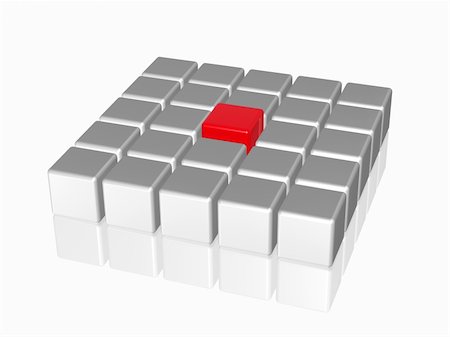 simsearch:400-05879110,k - group of 3d white-grey cubes with one big red in the middle Foto de stock - Super Valor sin royalties y Suscripción, Código: 400-04760095