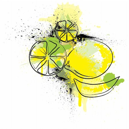 Hand-drawn illustration of lemons Stock Photo - Budget Royalty-Free & Subscription, Code: 400-04760183