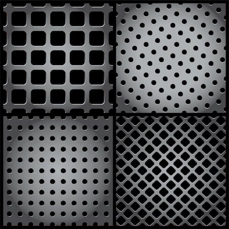 perforation - metal grid collection - vector illustration Stockbilder - Microstock & Abonnement, Bildnummer: 400-04760265