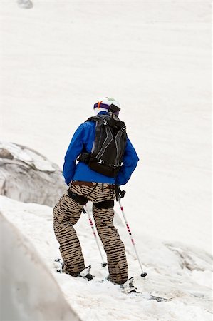 extreme cold clothes women - Freeride in a mountains, Caucasus, summer, 2010 Stock Photo - Budget Royalty-Free & Subscription, Code: 400-04760289