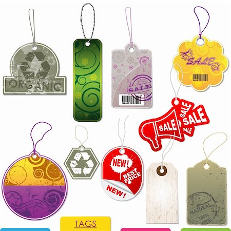 Set of colorful vector tags for shop products Stock Photo - Budget Royalty-Free & Subscription, Code: 400-04760479