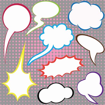 dialogue box cartoon - Dialog clouds, illustration Stock Photo - Budget Royalty-Free & Subscription, Code: 400-04760602