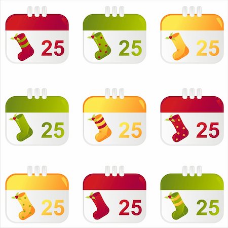 simsearch:400-05725983,k - set of 9 christmas calendar icons Foto de stock - Royalty-Free Super Valor e Assinatura, Número: 400-04760630