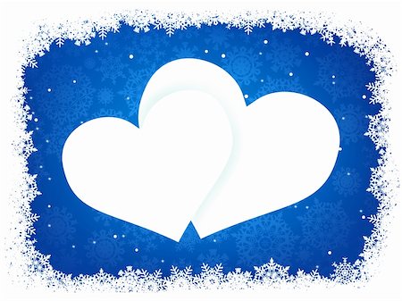 simsearch:400-04048124,k - Snow frame in the shape of heart. EPS 8 vector file included Stock Photo - Budget Royalty-Free & Subscription, Code: 400-04760731
