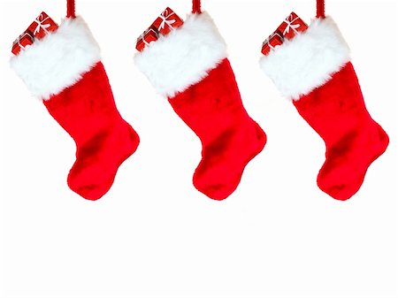 A Christmas Stocking isolated against a white background Stock Photo - Budget Royalty-Free & Subscription, Code: 400-04760887